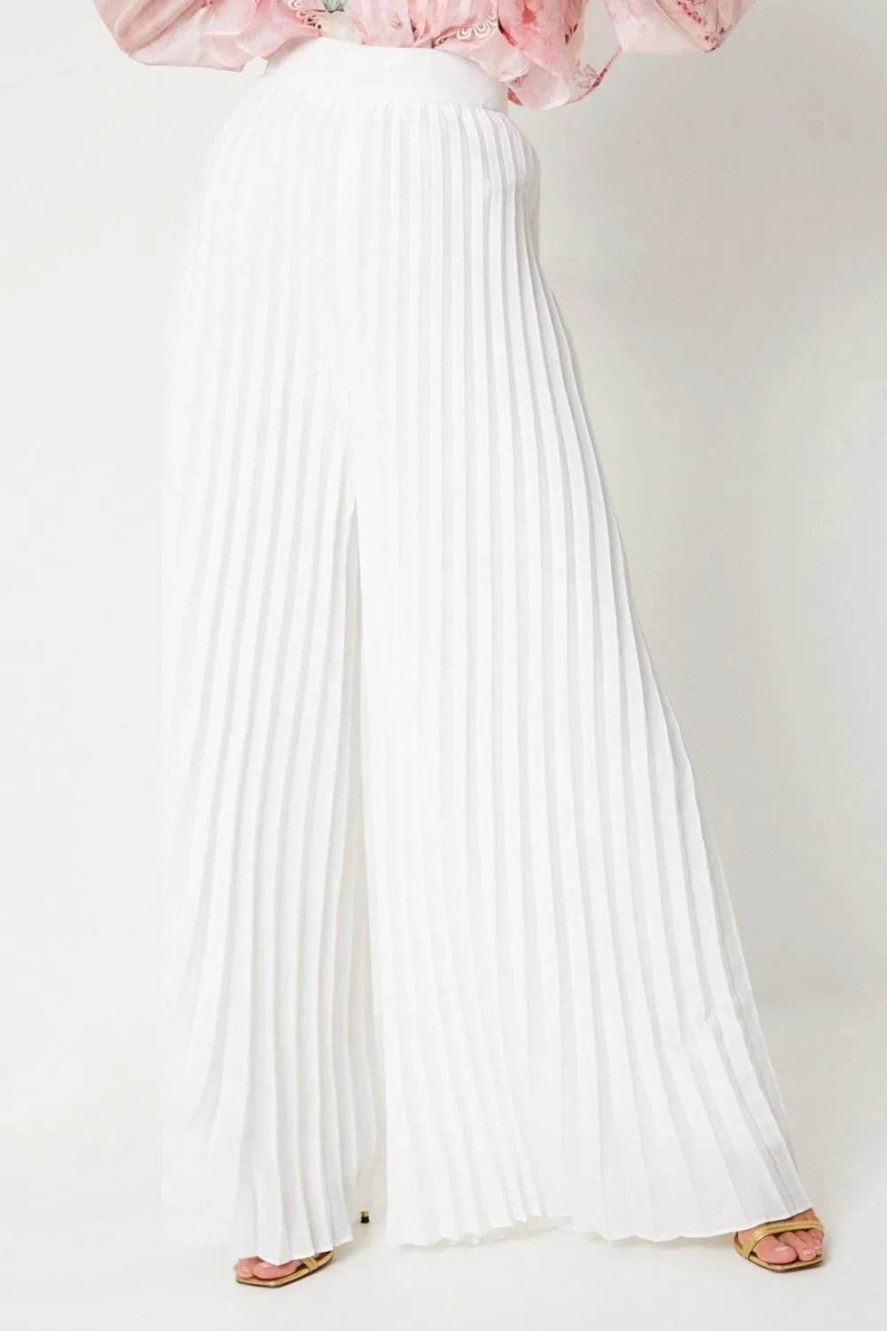 Chiffon Pleated Palazzo Trouser