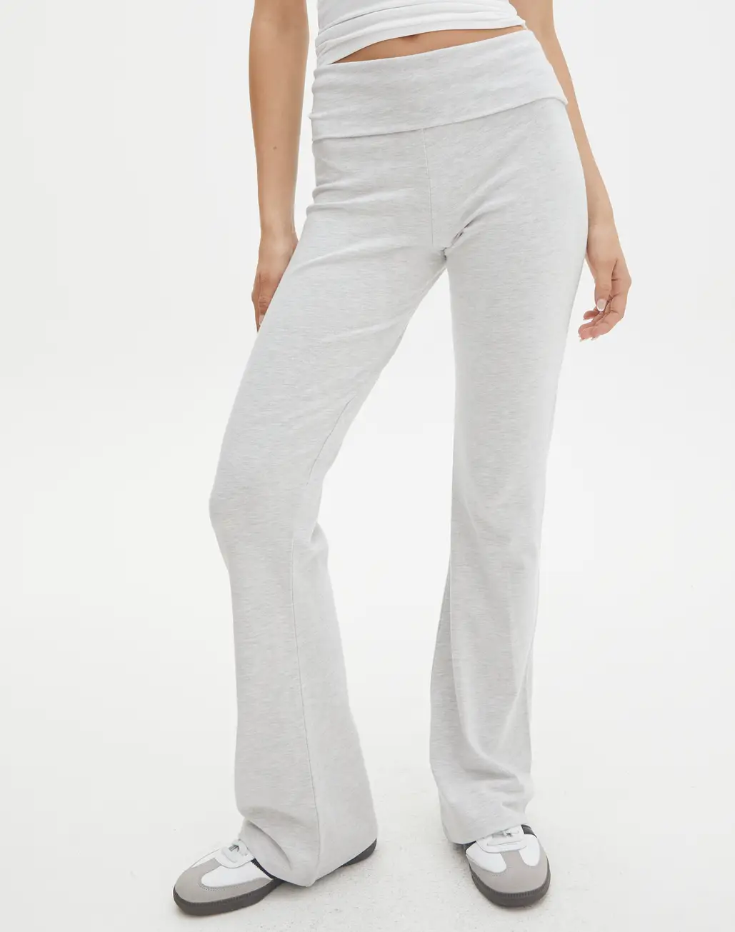 Cotton Foldover Flare Pant