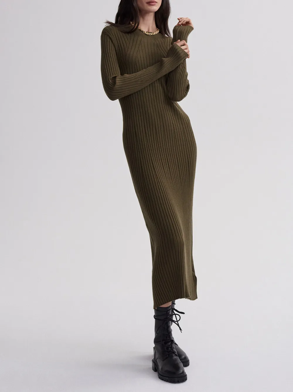 Axel Rib Knit Midi Dress