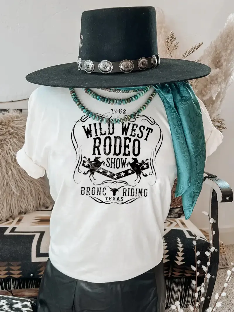 Wild West Cowboy Performance Slogan T-shirt