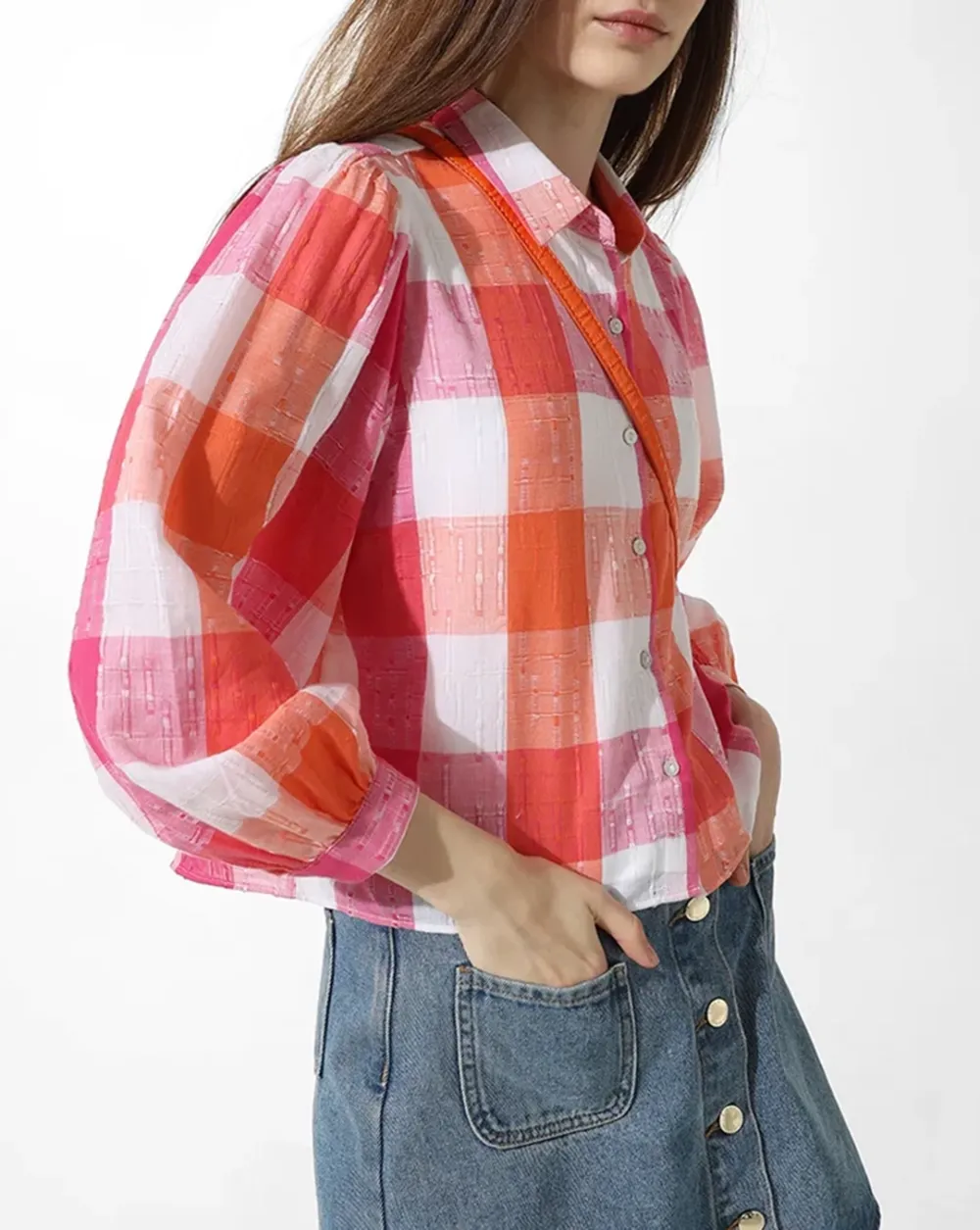 Pink Check Print Shirt