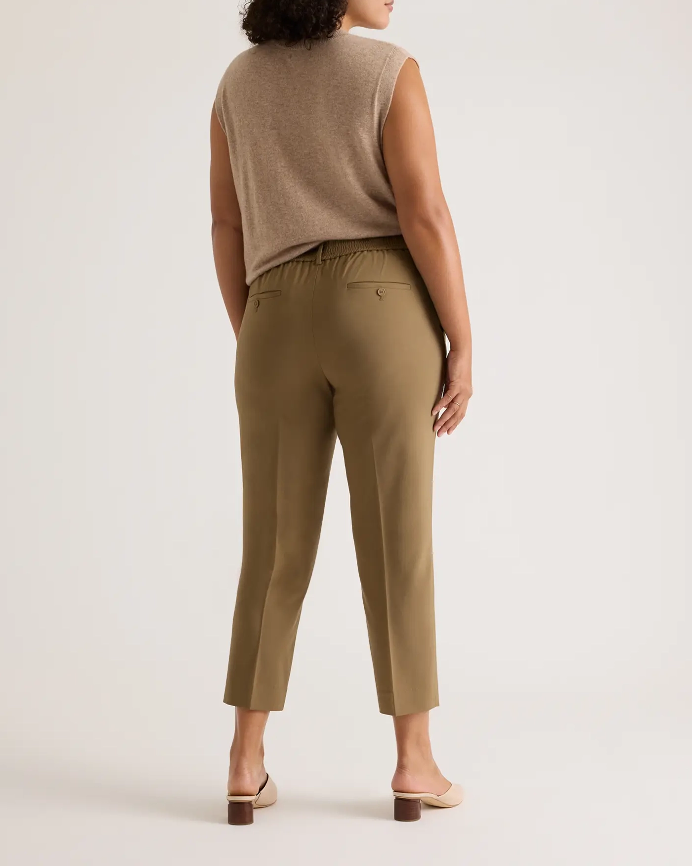 Italian Wool Slim Leg Ankle Pants