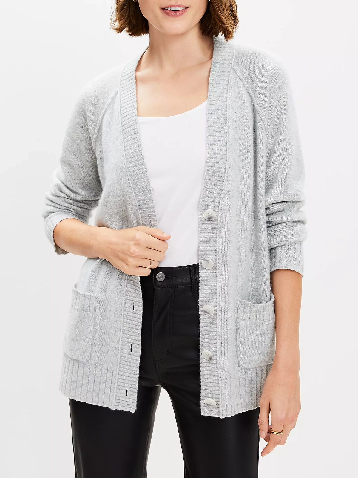 Cashmere V-Neck Pocket Cardigan