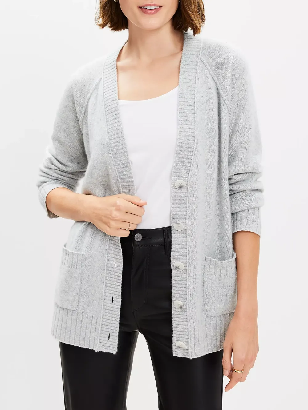 Cashmere V-Neck Pocket Cardigan