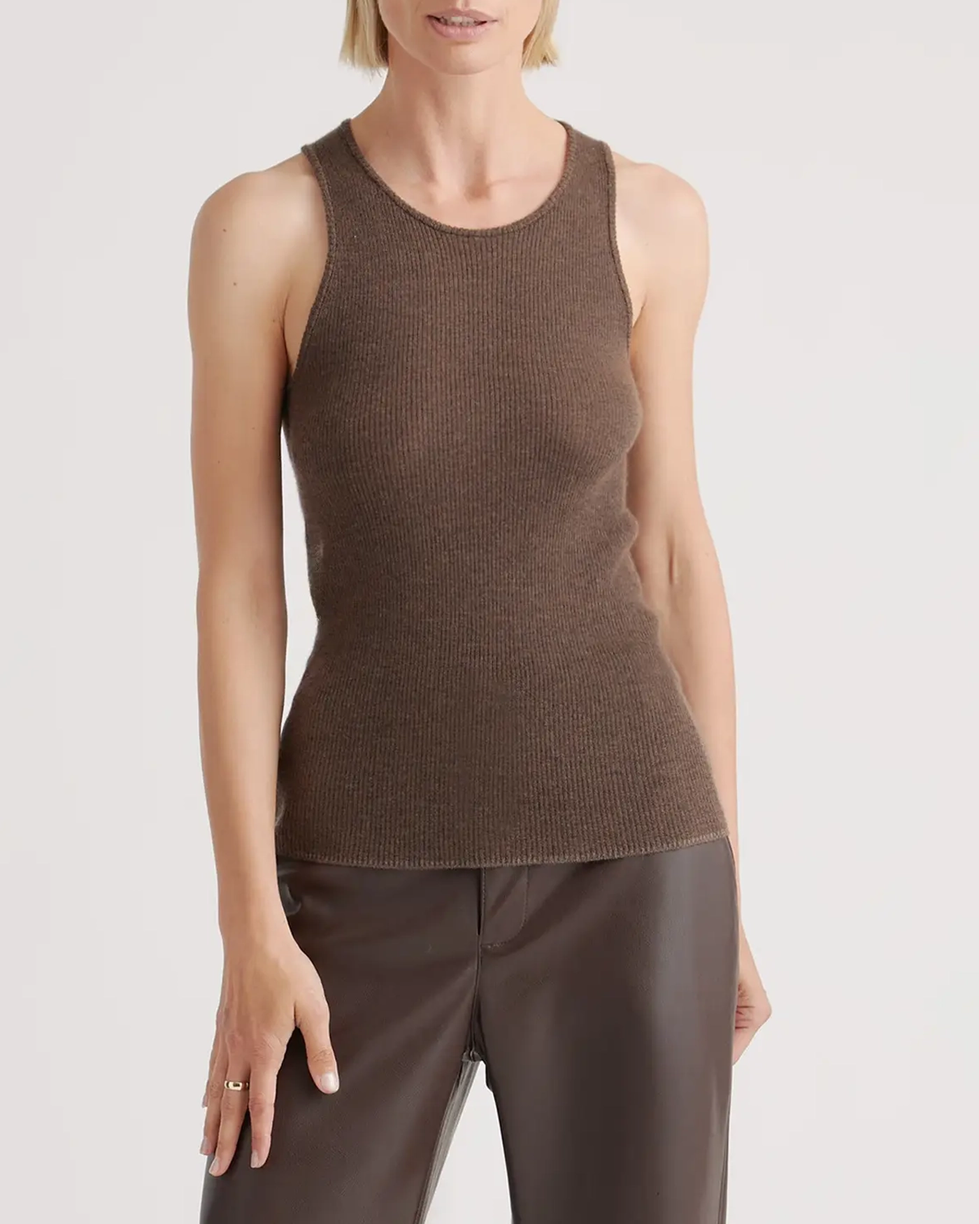 Featherweight Cashmere Ribbed Tank