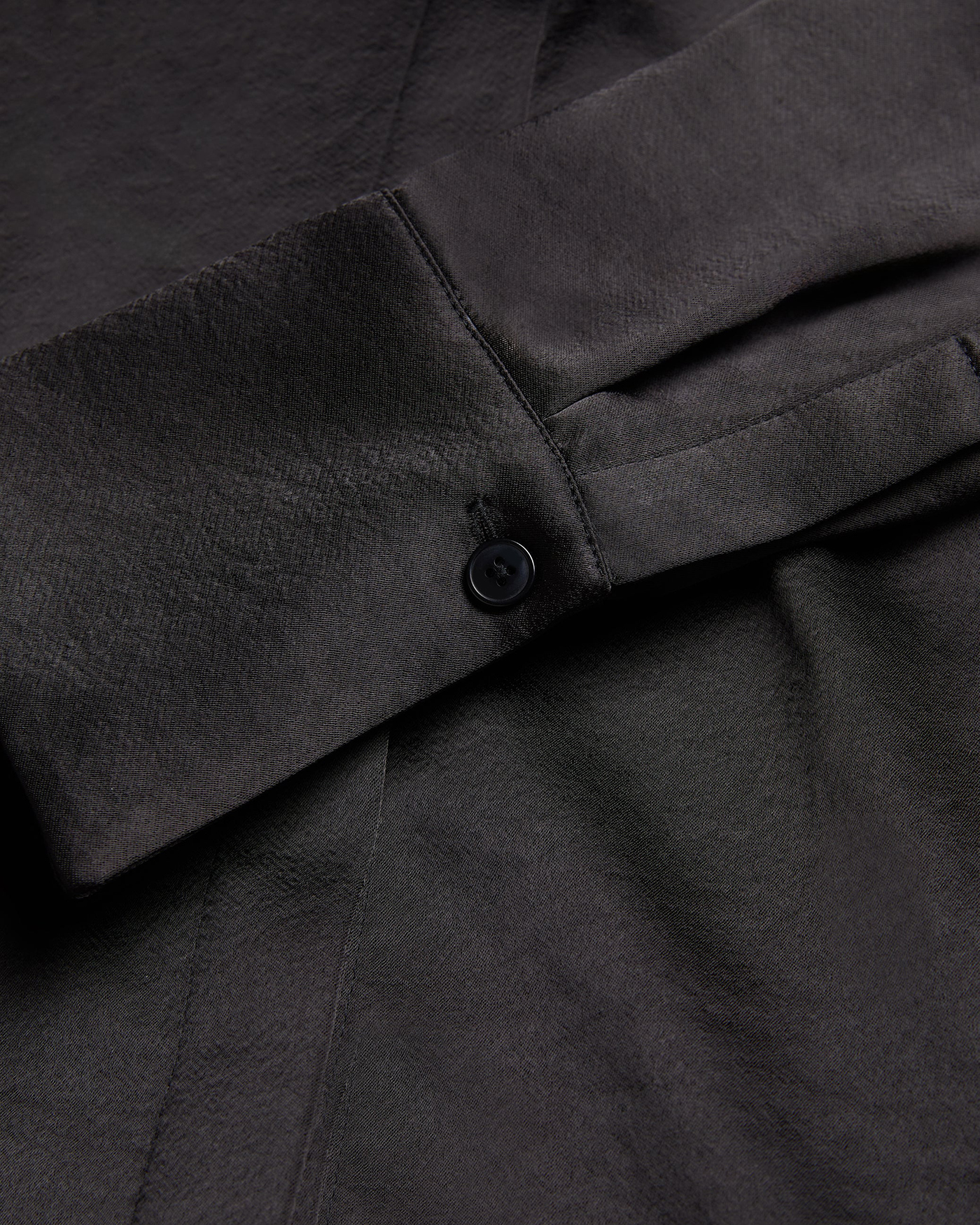 Sonora Long Line Satin Shirt Black