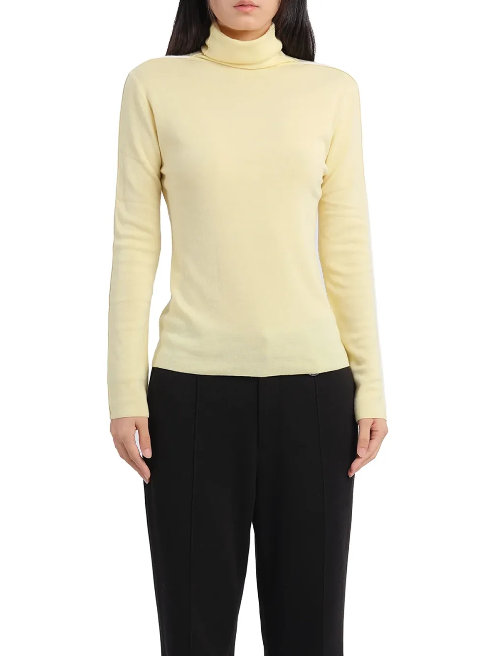 Contrast Trims Turtle Neck Top