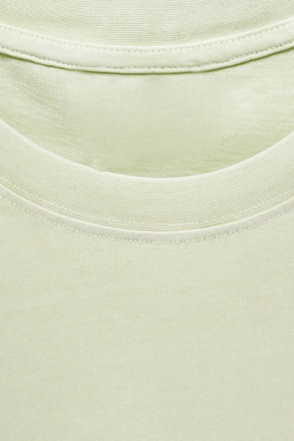 Round-Neck Ribbed Finish T-Shirt