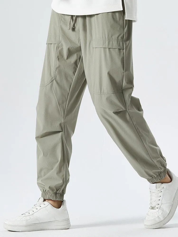 Elastic Waist Parachute Cargo Pants