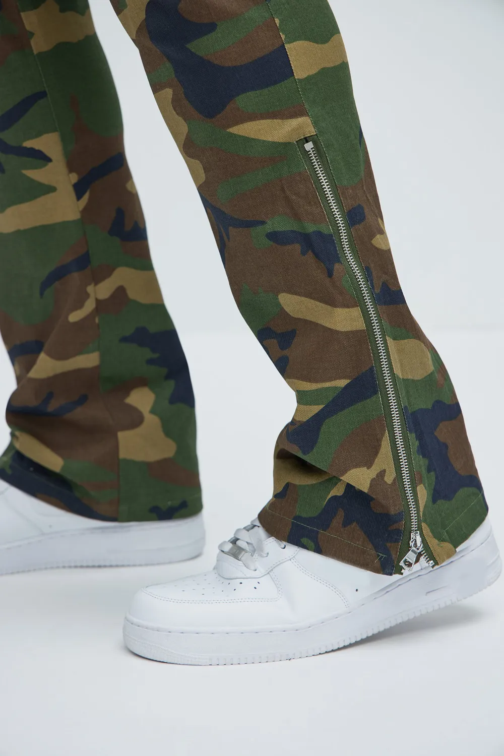 On The Verge Waxed Cargo Zipper Flare Pants