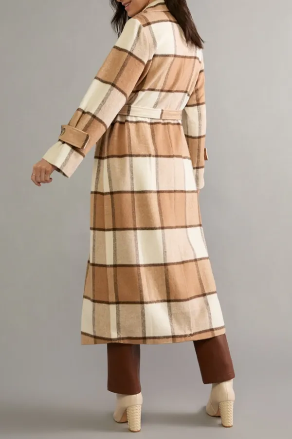 Maricela Long Plaid Coat