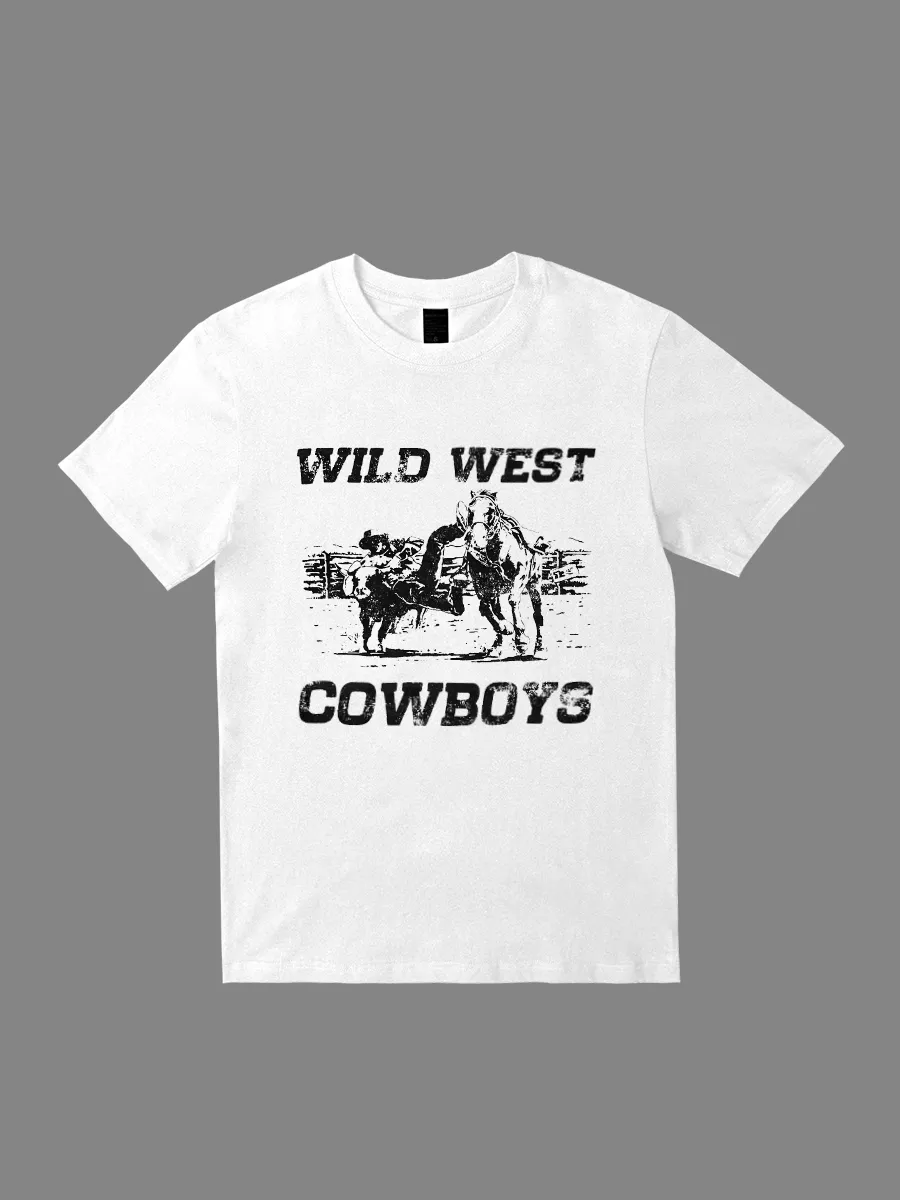 Curvy Wild West Cowboys Graphic T-shirt