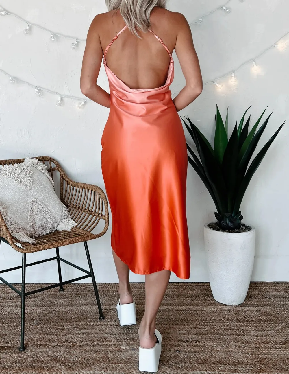 Sunset Memories Satin Midi Dress