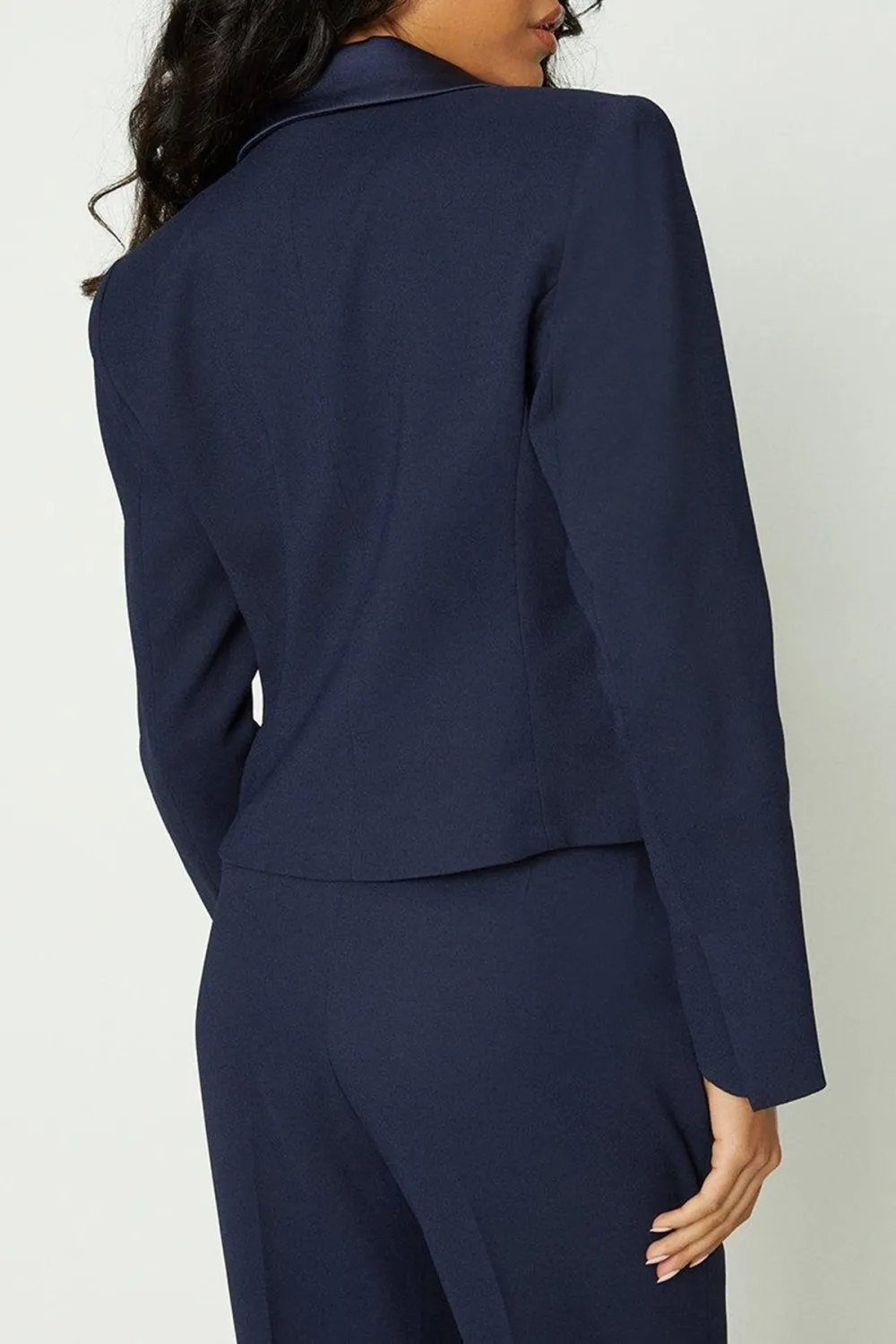 Petite Tailored Satin Trim Blazer