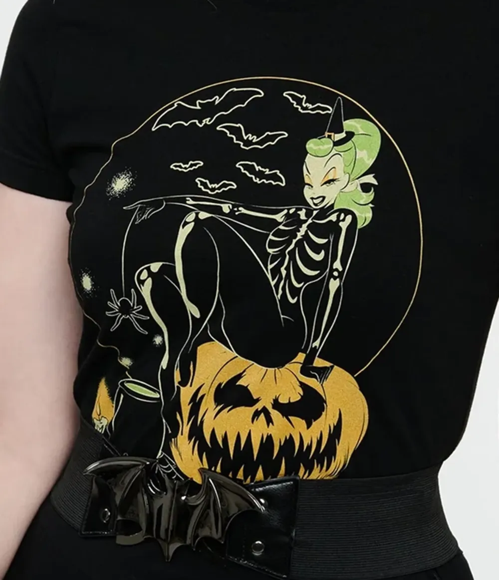 1950s Black Hallowitch Fitted Graphic Tee