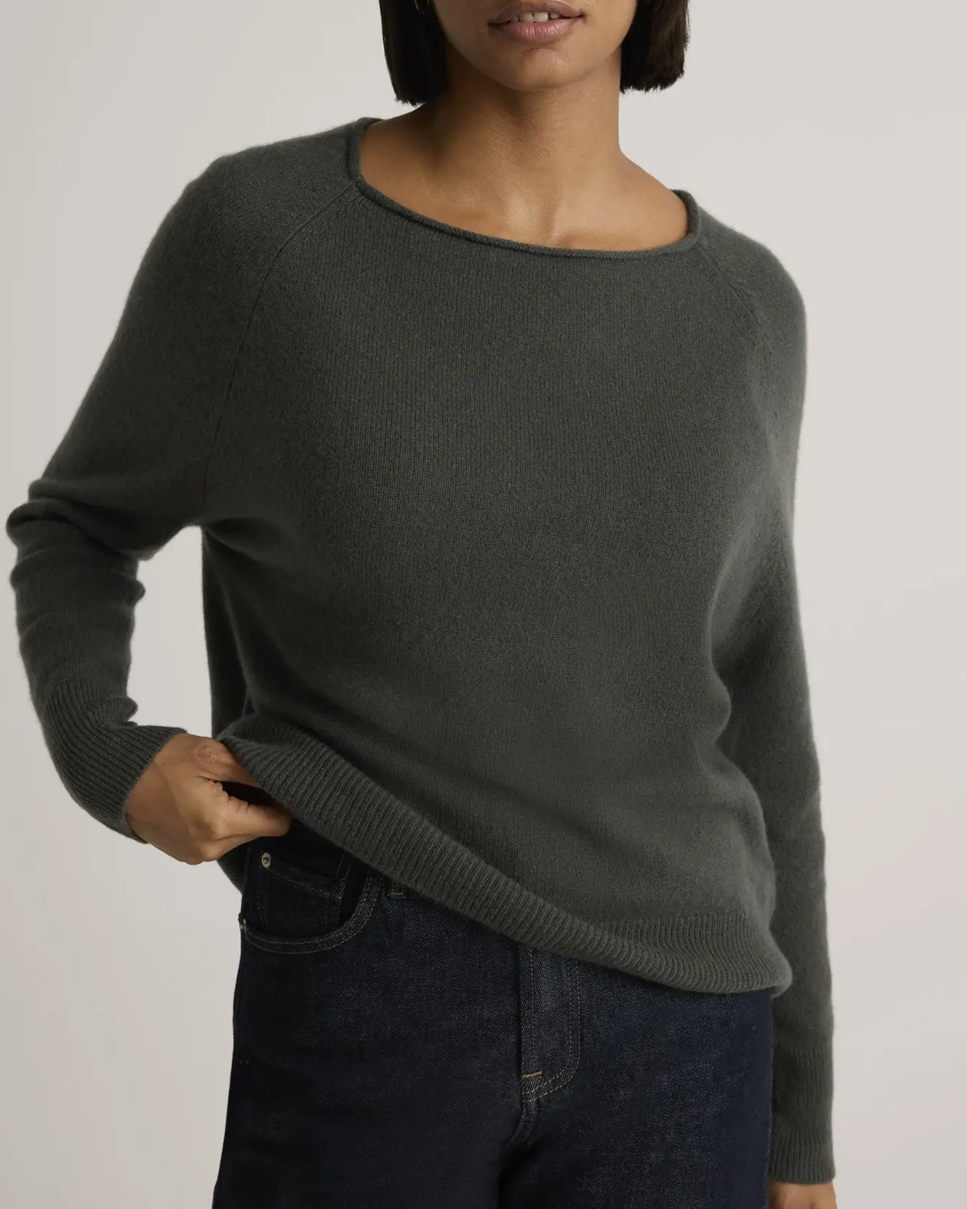 Off Shoulder Design Boatneck Sweater