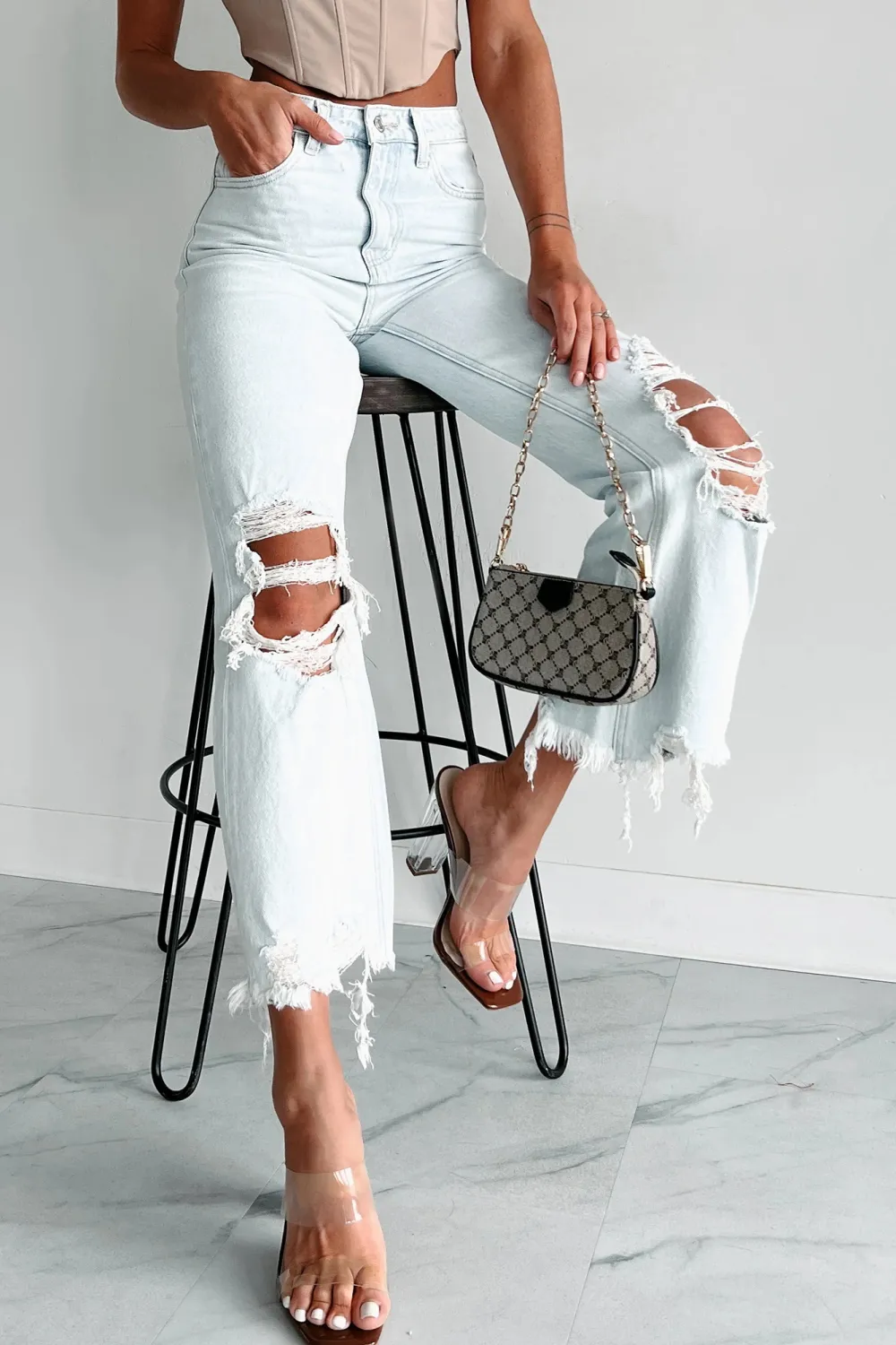 High Rise Crop Flare Vervet Jeans