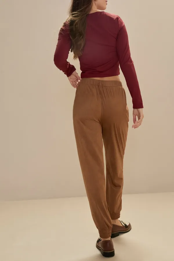 Eliana Suede Jogger Pants