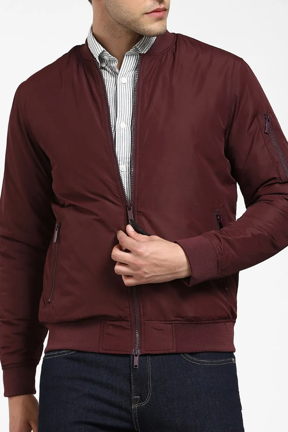 Burgundy Bomber Jacket