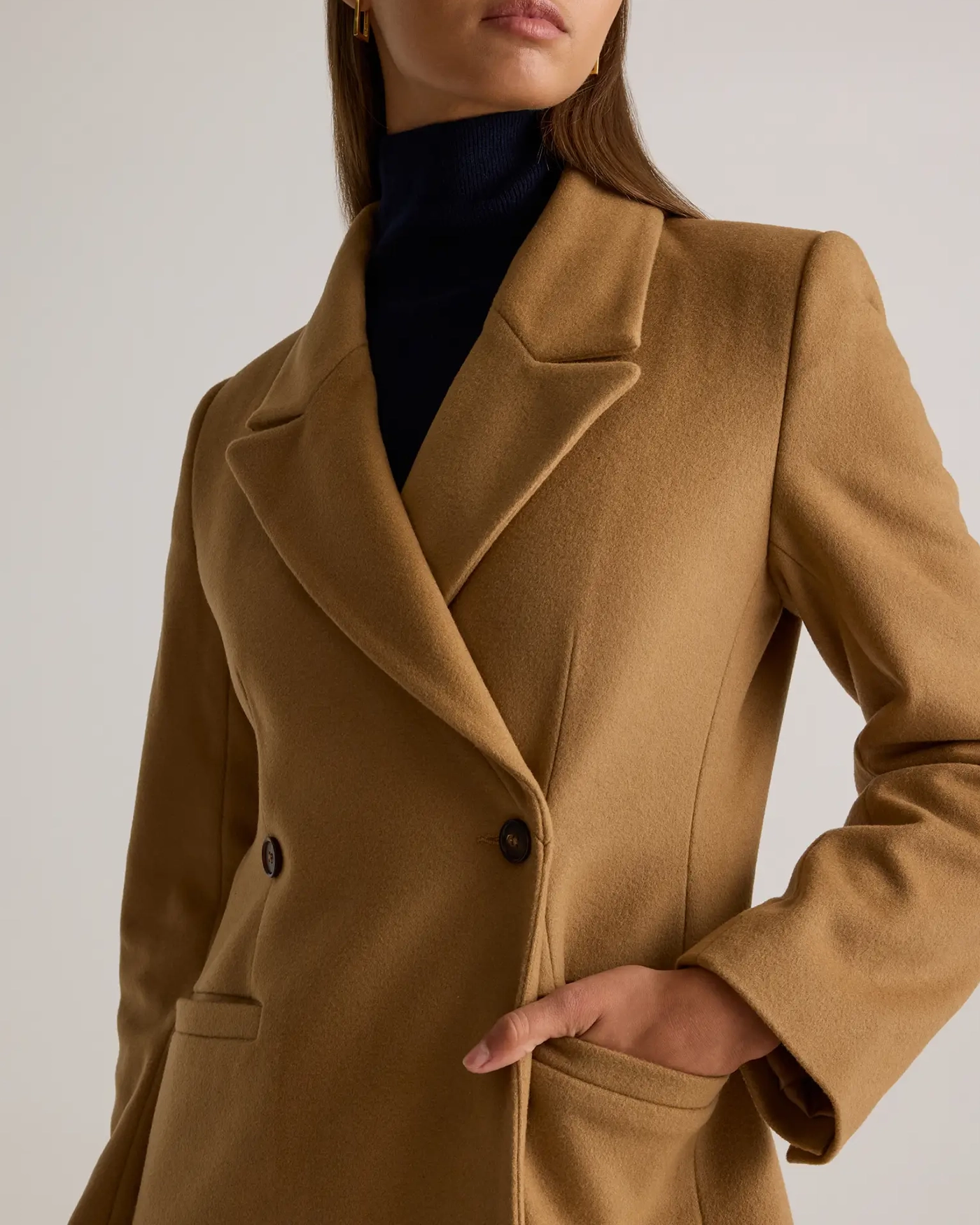 Slight Stretch Italian Wool Tailored Coat