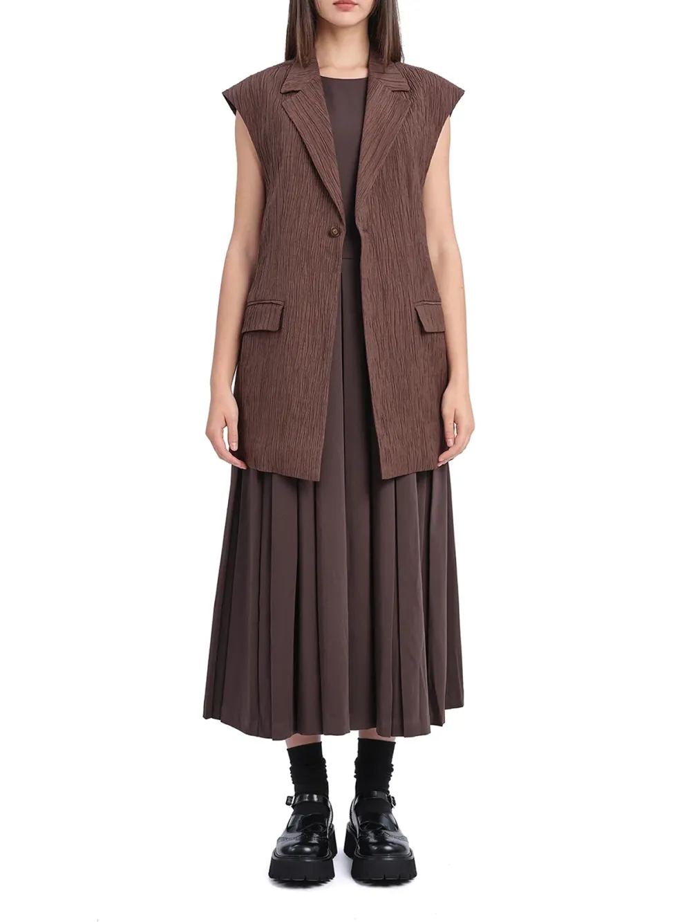 Brown Cut-out Dress