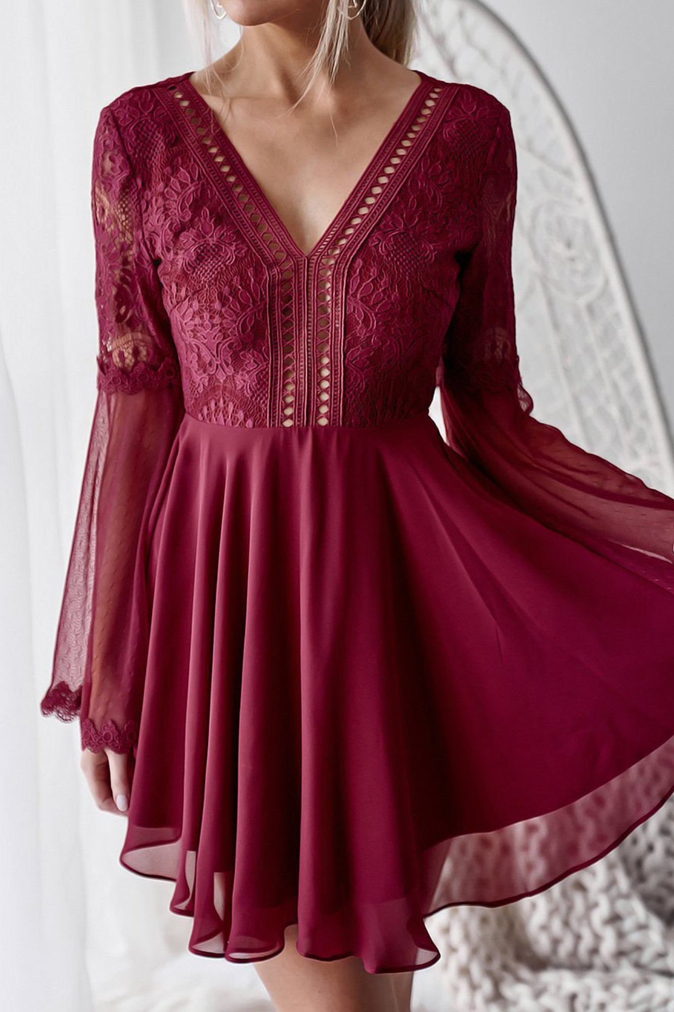 Bethany Dress (Wine) - PRE ORDER