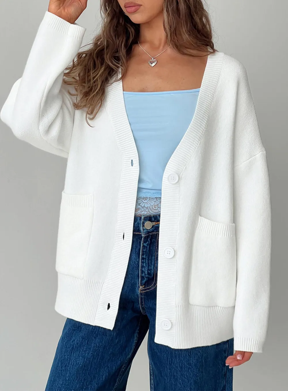 Burke Cardigan White