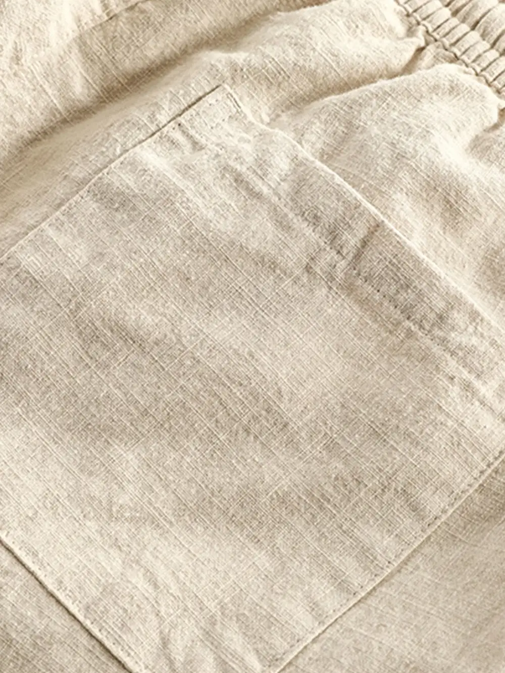 Linen Cotton Blend Cropped Pants