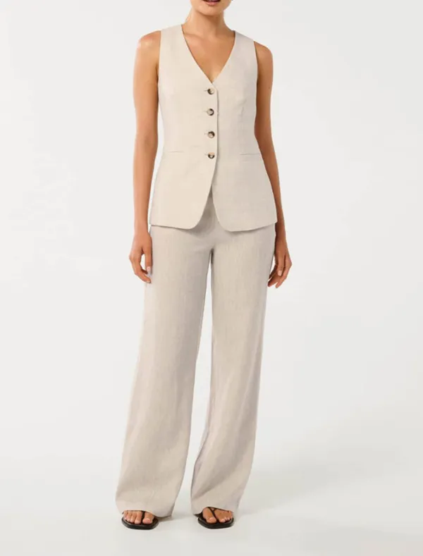 Martha Linen Wide-Leg Pants