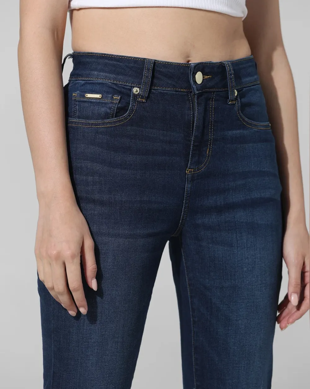 Blue Mid Rise Tulga Flared Jeans