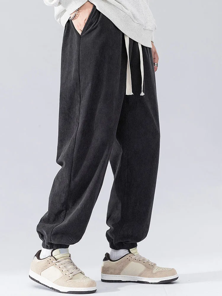 Drawstring Corduroy Joggers