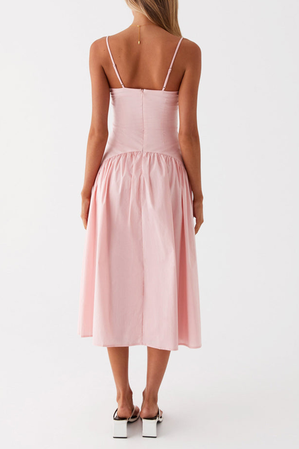 Yvette Corset Midi Dress - Pink