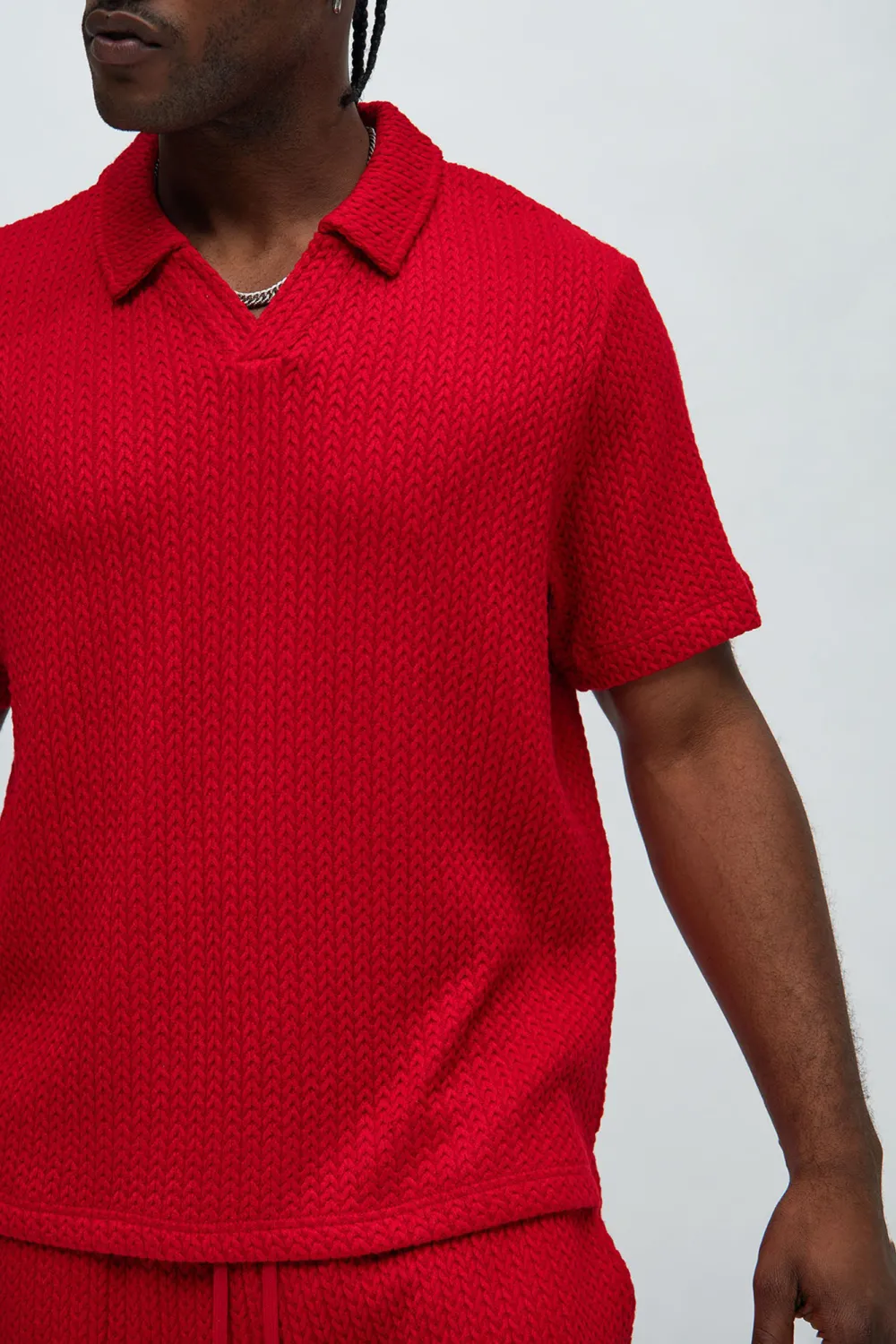 Catanina Textured Polo - Red