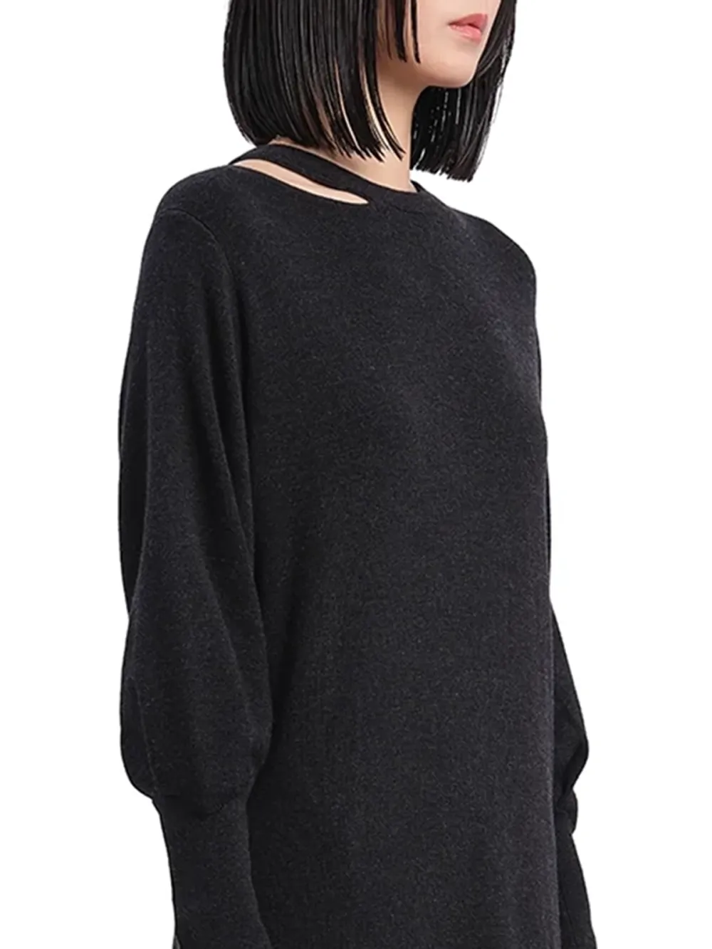 Black Wool Knit Dress