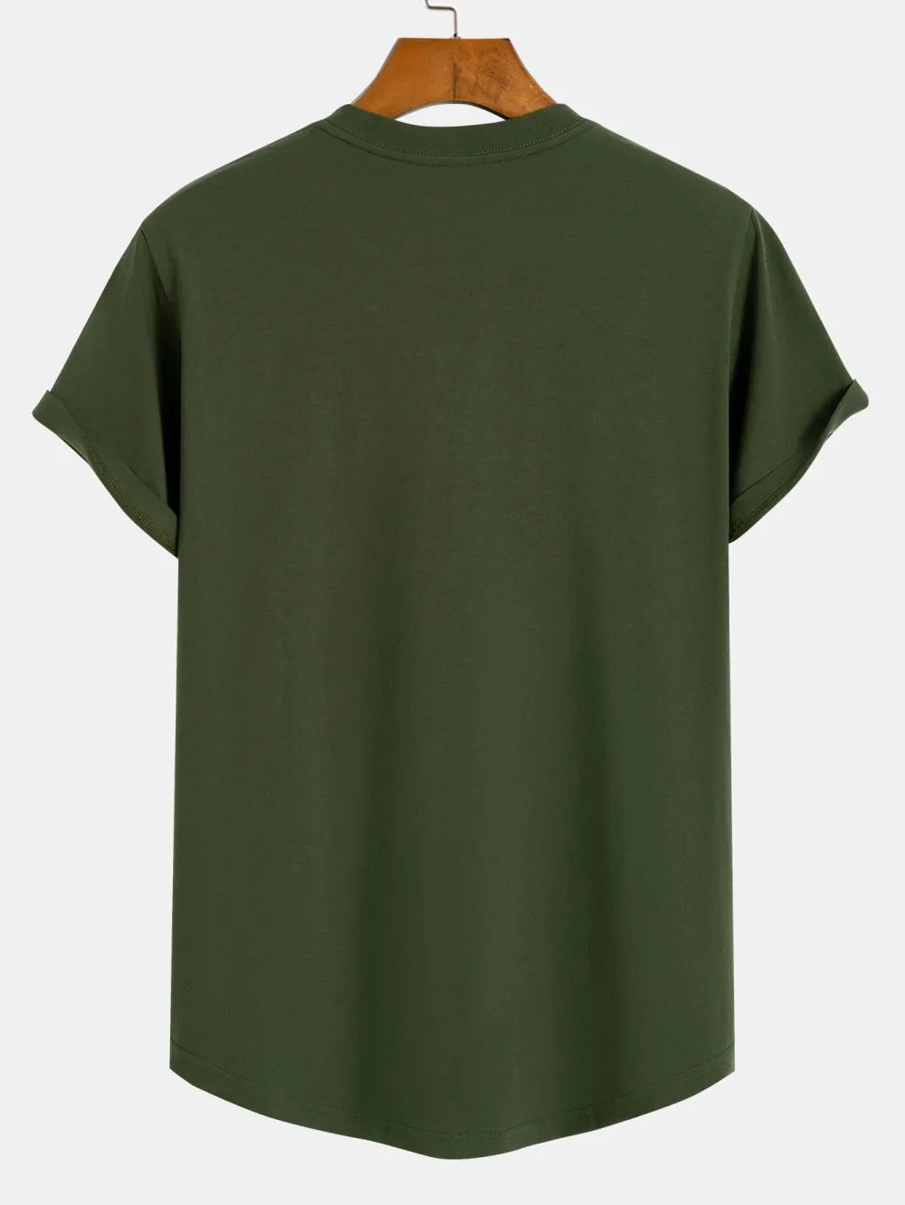 Basic Cotton Arc Hem T-Shirt