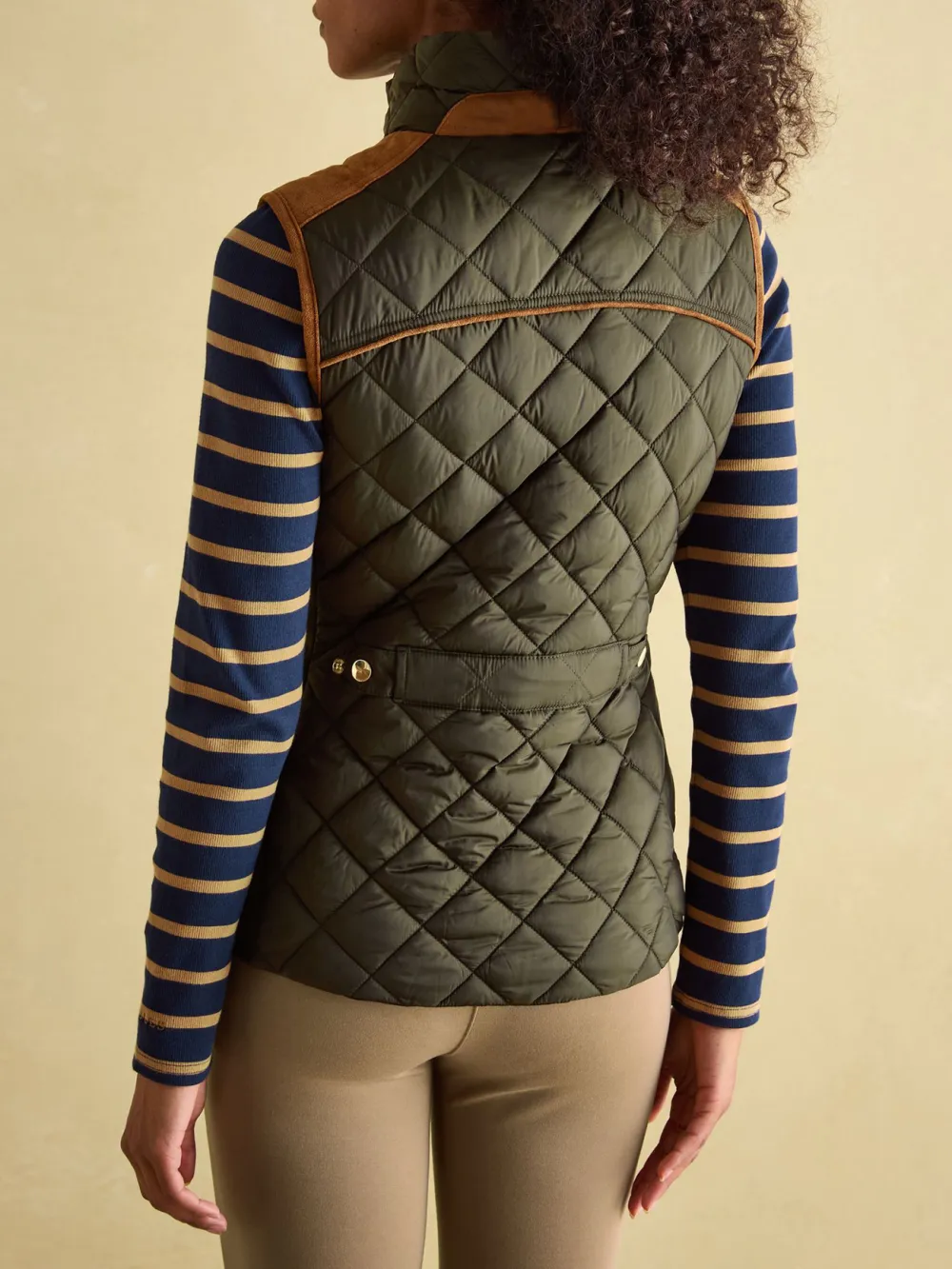 Khaki Green Showerproof Diamond Quilted Gilet