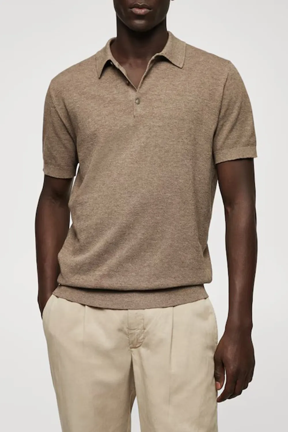 Knit cotton polo shirt