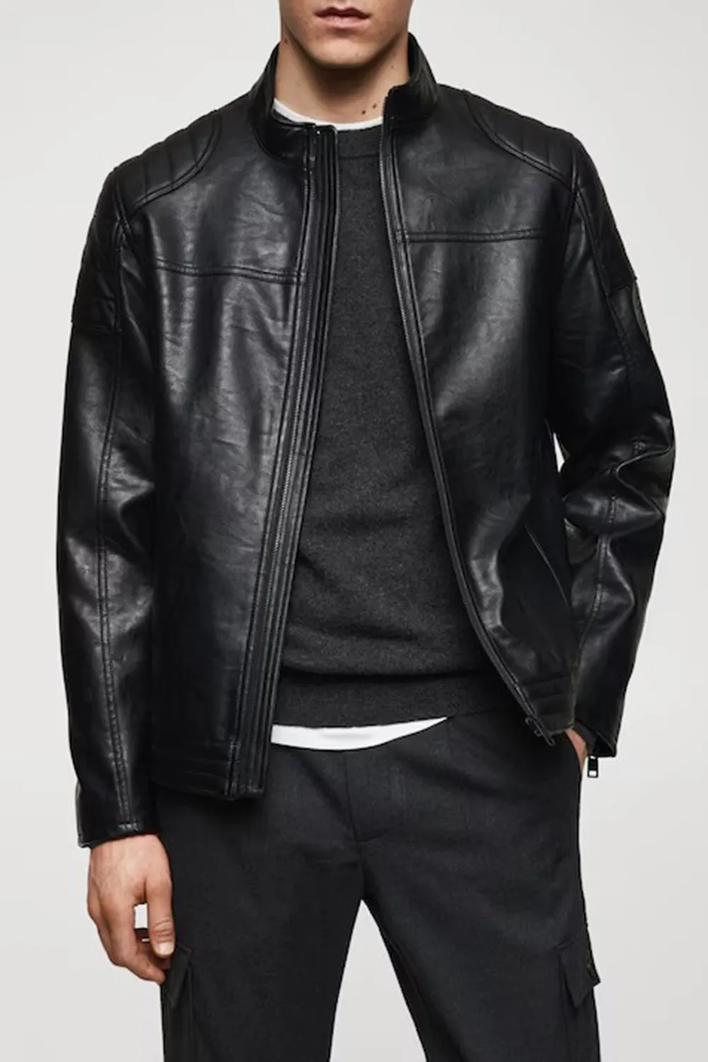 Nappa leather-effect jacket