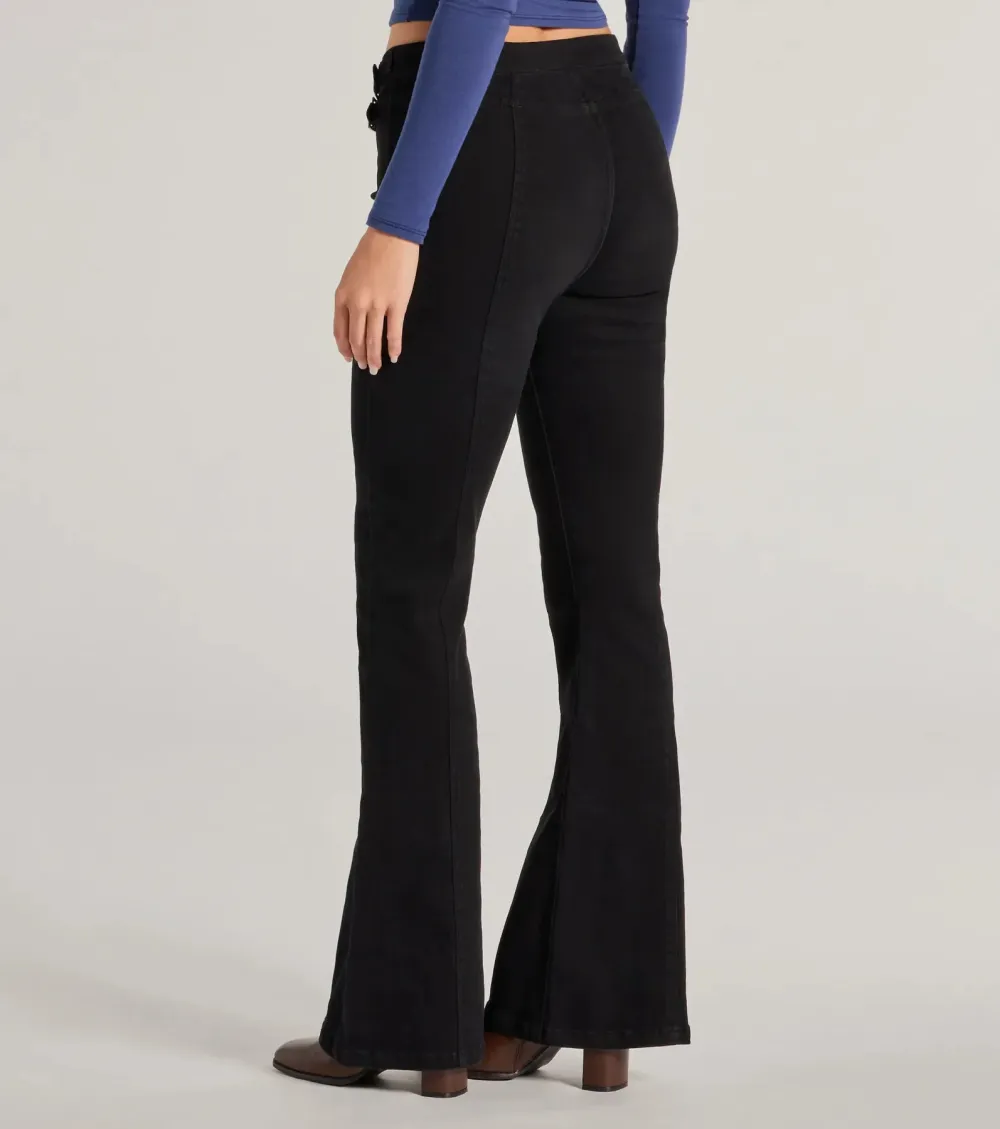 Cool Icon High-Rise Belted Bootcut Pants