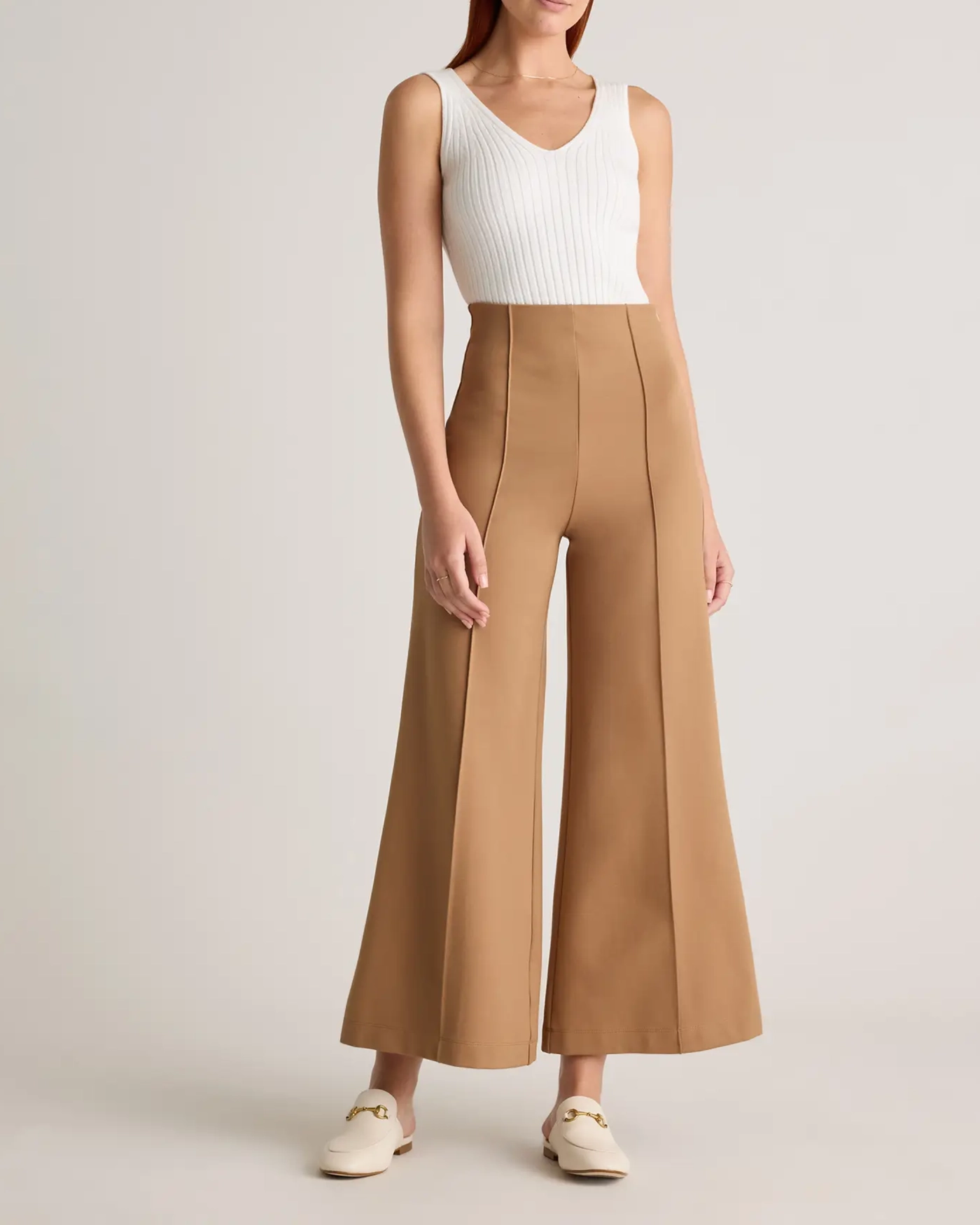 Ultra-Stretch Ponte Super Wide Leg Ankle Pants