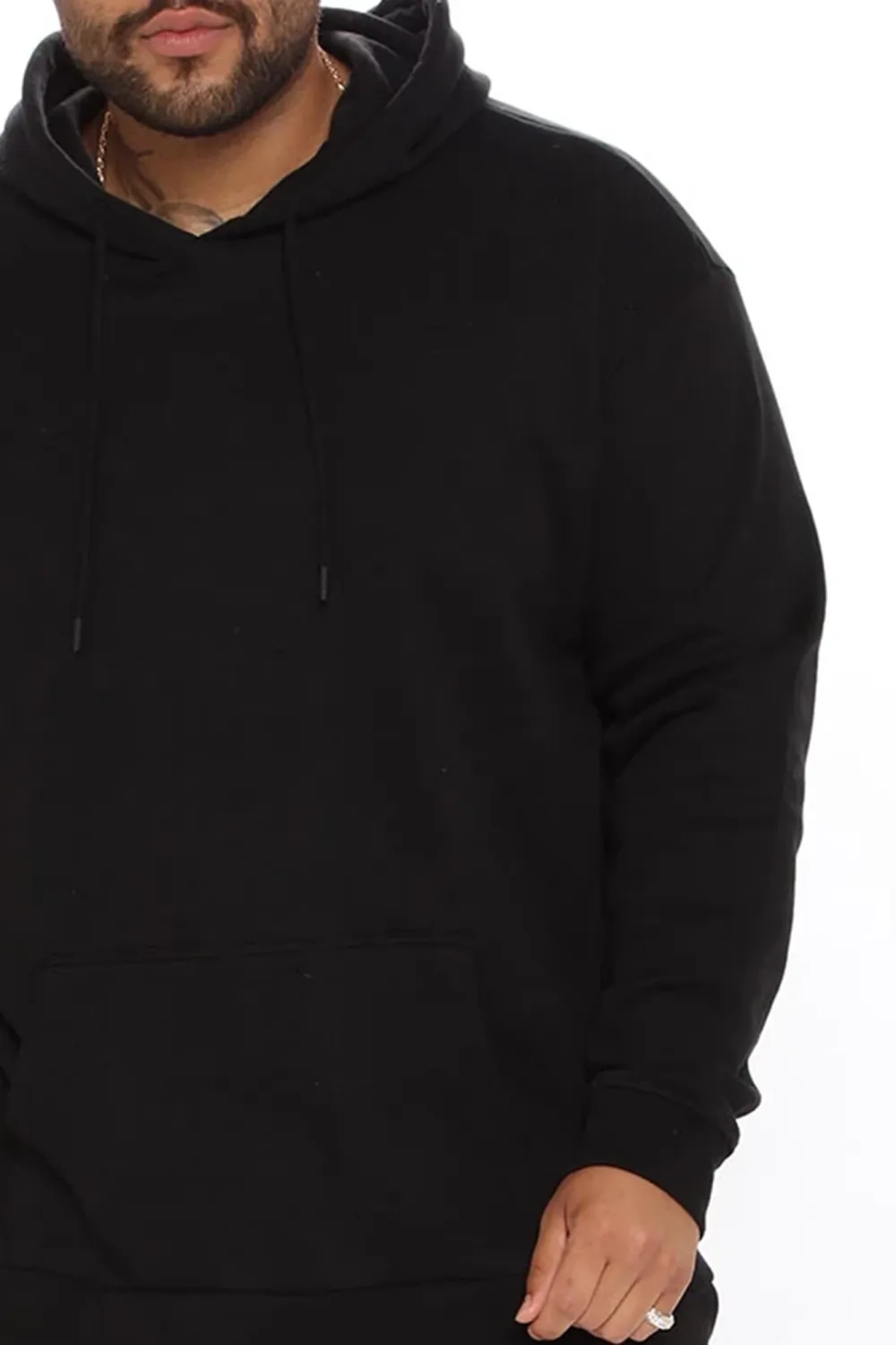 Kangaroo Pocket Hoodie - Black