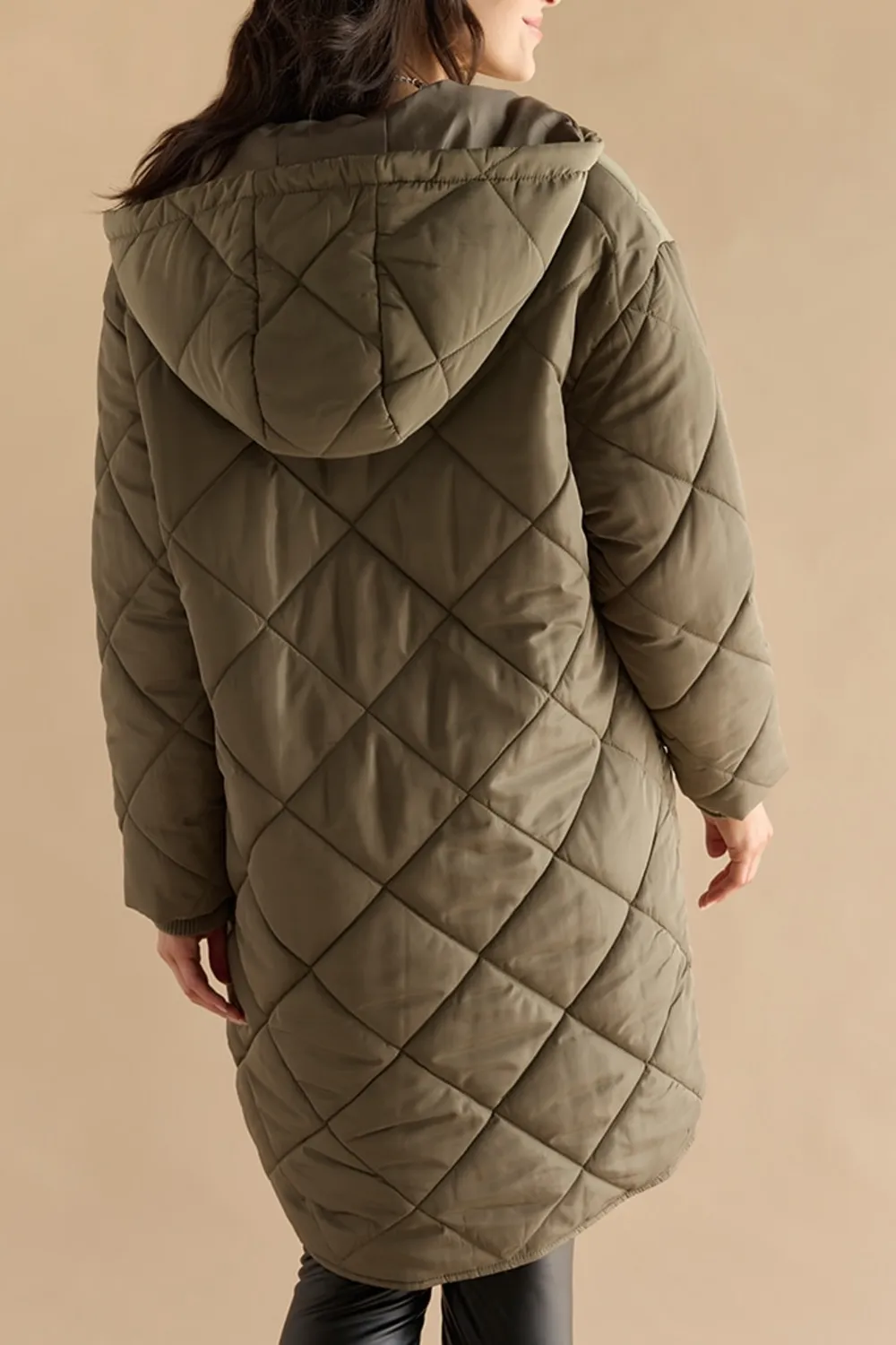 Gena Quilt Pattern Nylon Puffer Jacket