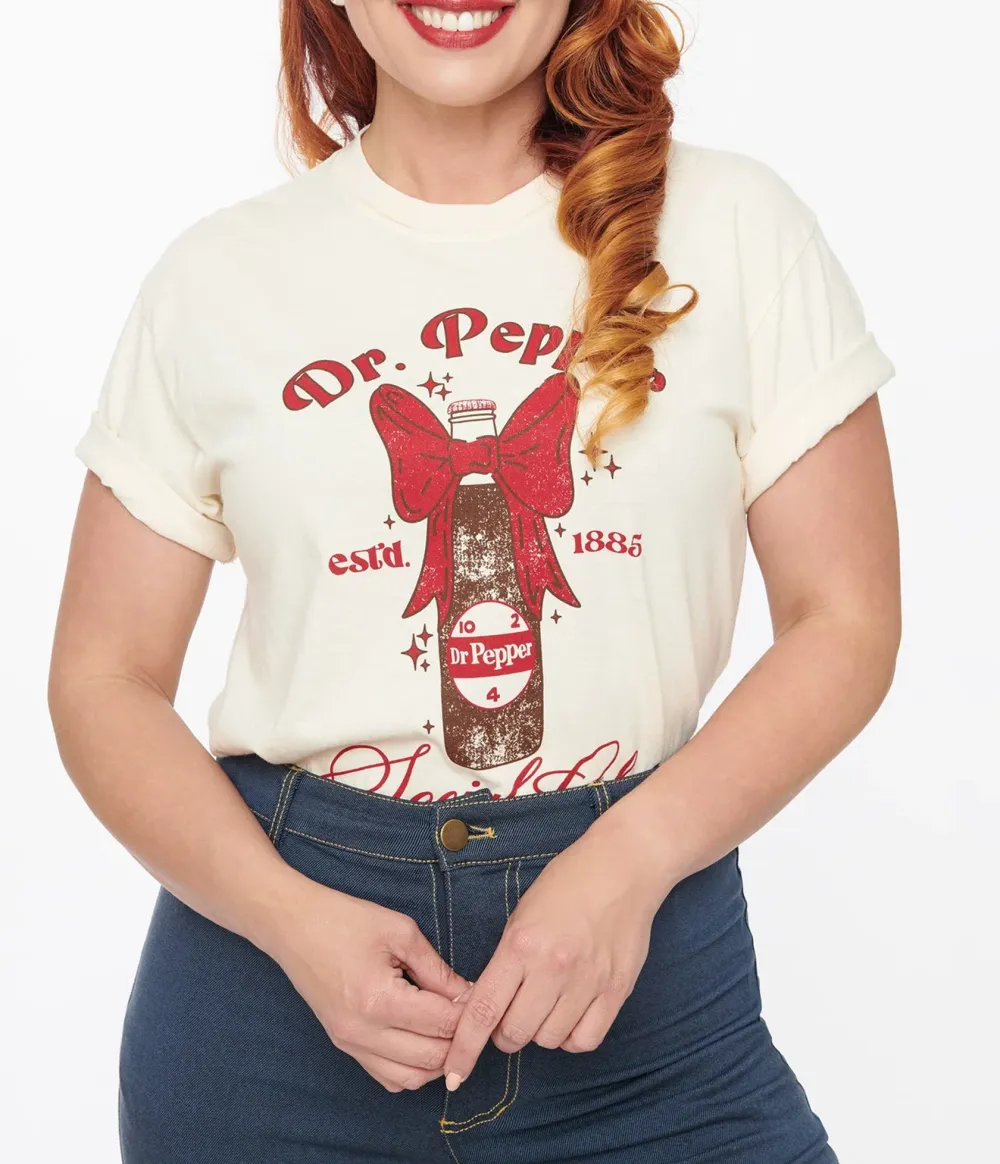 Vintage Style Dr Pepper Social Club Fitted Graphic Tee