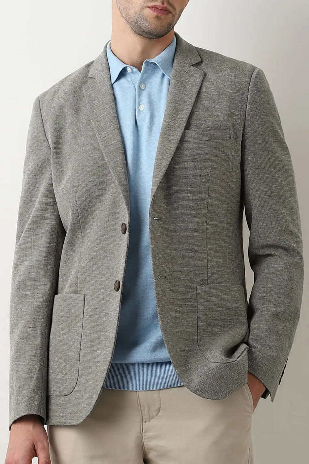 Green Linen Tailored Blazer