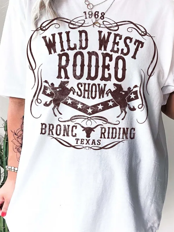 Wild West Cowboy Performance Slogan T-shirt