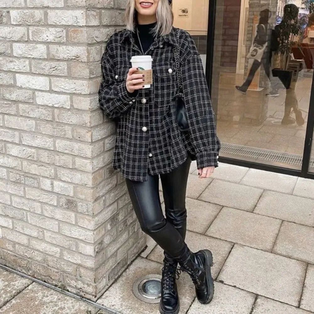 Delores Oversized Vintage Plaid Shirt