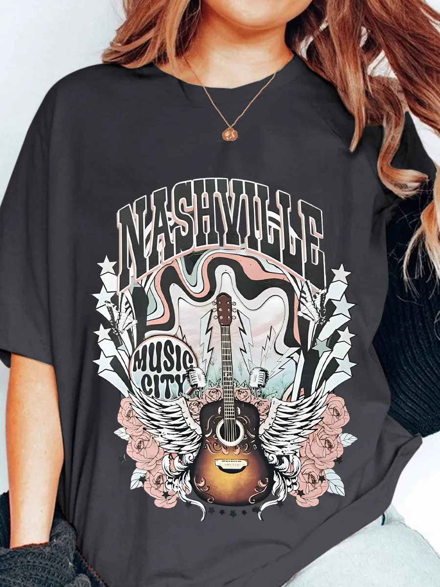 Nashville Angel Guitar Tee