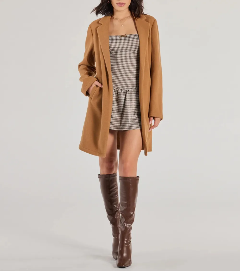 Perfect Chic Faux Wool Trench Coat