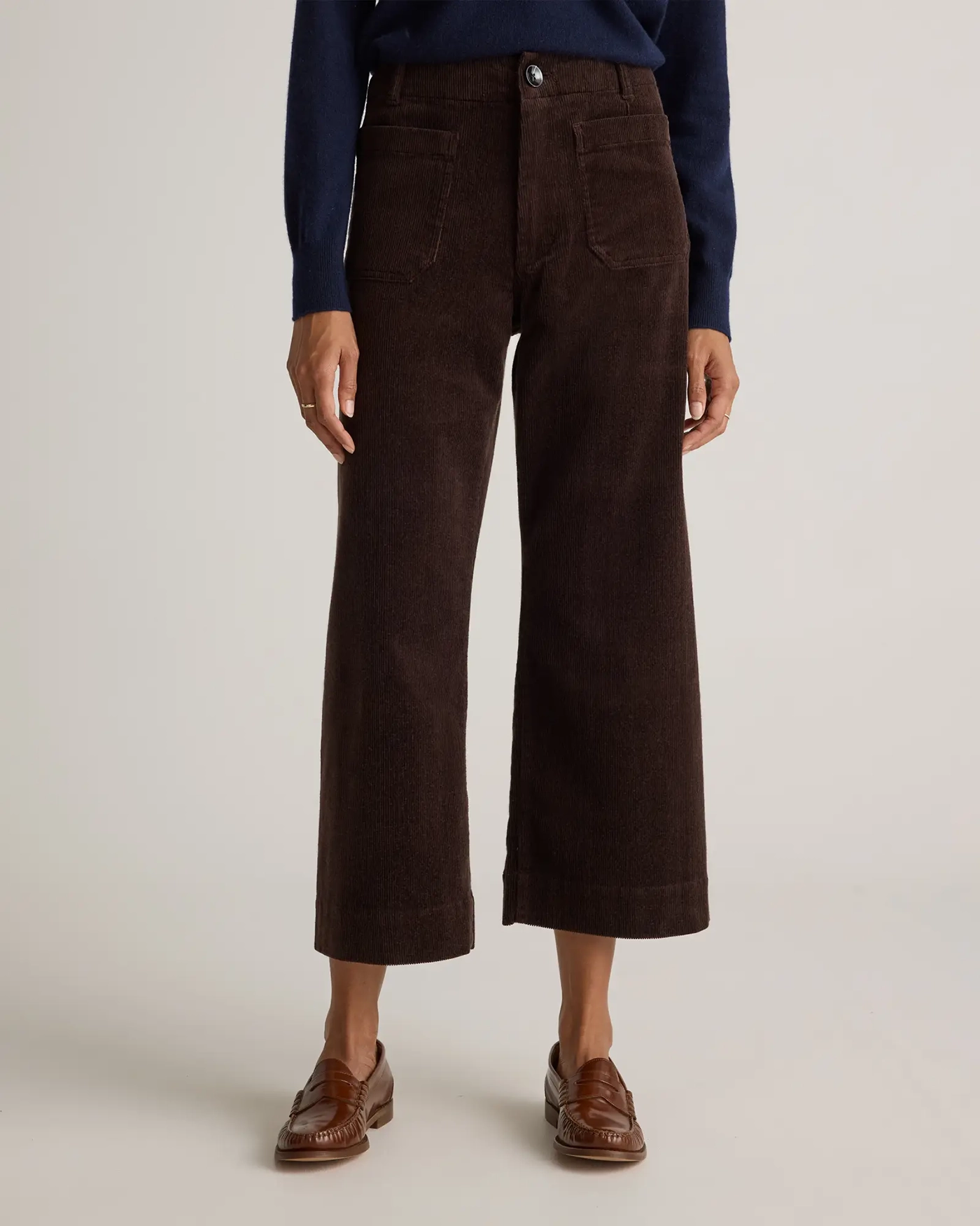 Corduroy Cropped Wide Leg Pants