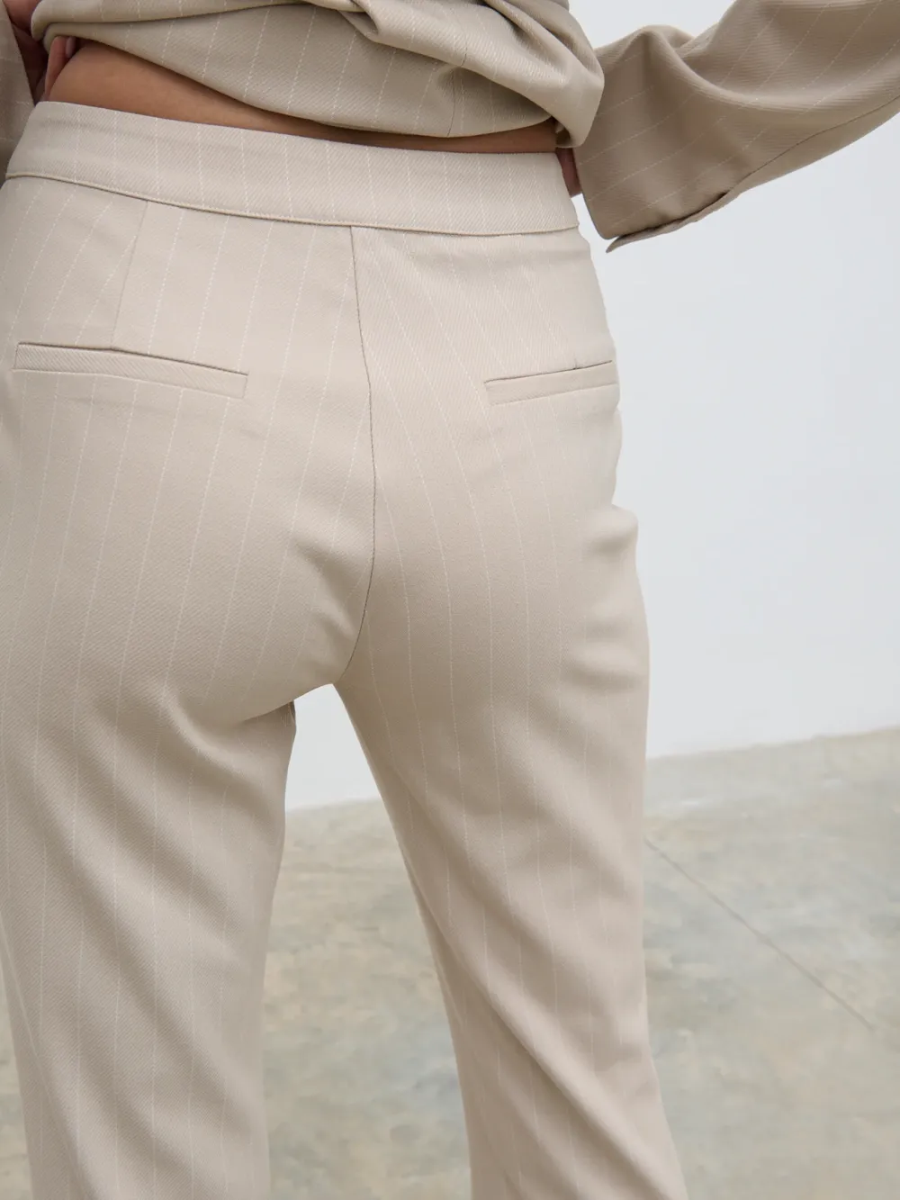 Jaycie Straight Leg Pinstripe Trousers